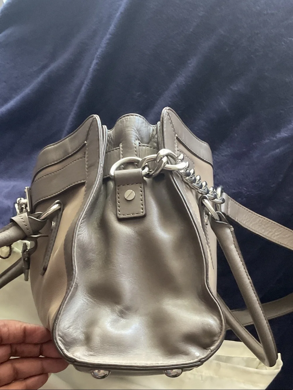 Michael Kors Gray All Leather Satchel Purse